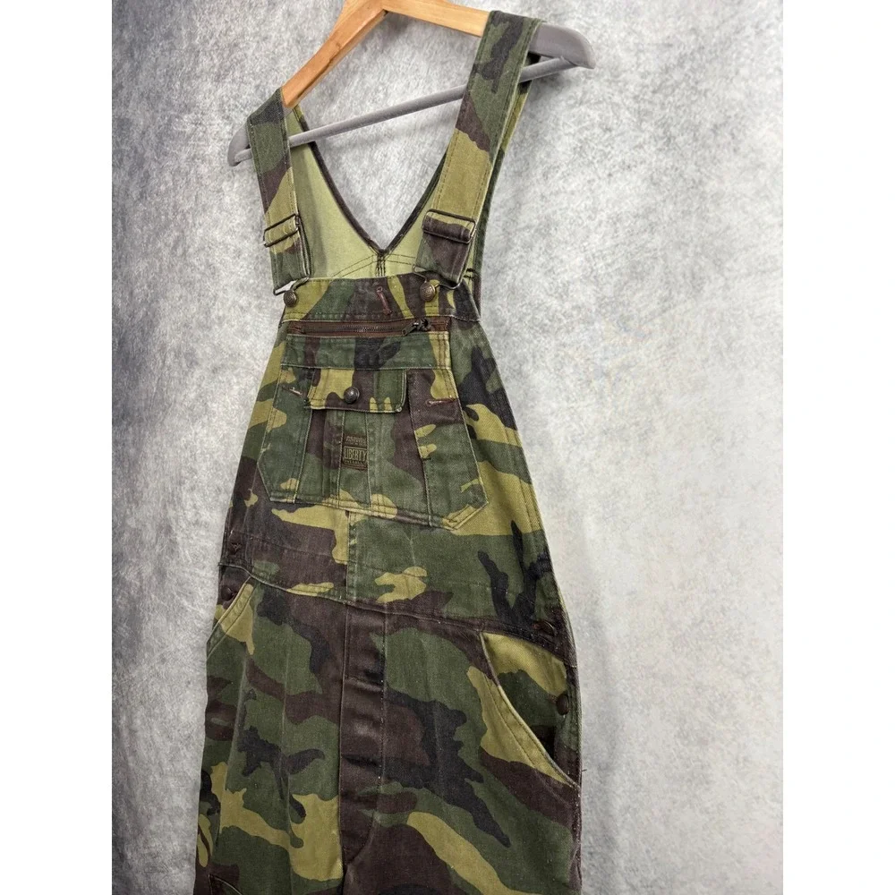 Liberty Men's Bibs Overalls Pants Camo Double Knee Made in USA‎ Denim Size 36x29